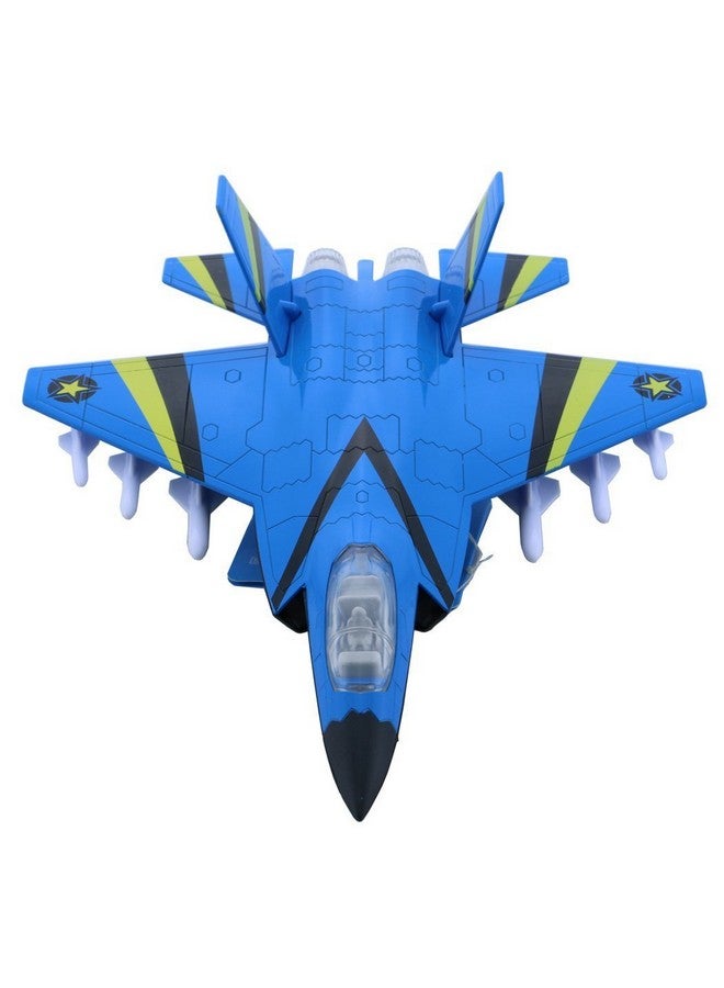 HSOMiD HSOMiD Alloy Planes/Airplane/Aircraft Toy with Pull Back Stealth Bombers and Fighter Planes Black (Blue)  - Image 1