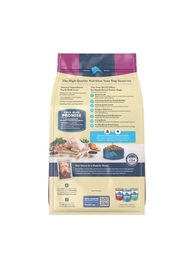 بلو بافلو طعام جاف للكلاب من Life Protection Formula Small Breed Senior، يدعم صحة المفاصل والمناعة، مصنوع من مكونات طبيعية، وصفة الدجاج والأرز البني، كيس 5 أرطال - Image 2