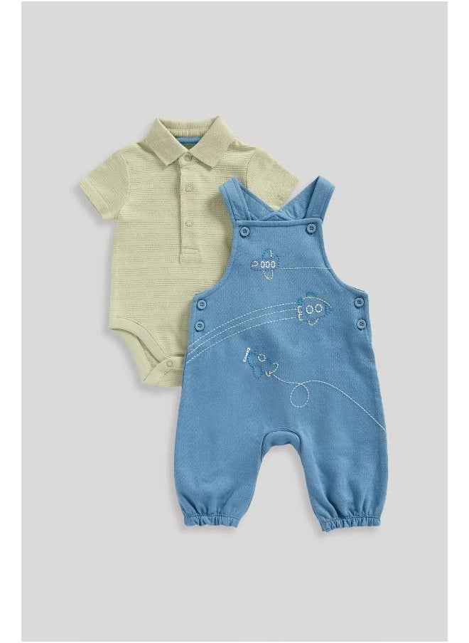 mothercare - Dungarees and Polo Bodysuit Set - Image 1