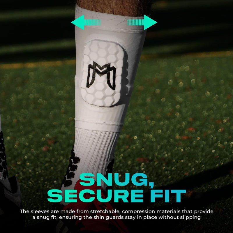 MediCaptain Mini Shin Guards Soccer - Built in Mini Shin Pad Sleeves for Men  Women  Teens - Small Shin Guards - Lightweight  Breathable  Shin Defender Leg Protection (White  Mini (3.9 x 2.4 in)) - Image 5