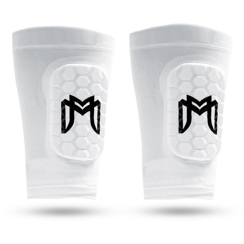 MediCaptain Mini Shin Guards Soccer - Built in Mini Shin Pad Sleeves for Men  Women  Teens - Small Shin Guards - Lightweight  Breathable  Shin Defender Leg Protection (White  Mini (3.9 x 2.4 in)) - Image 1