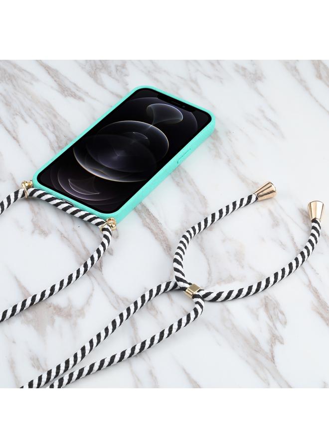 اس-توب جراب لهاتف iPhone 13 mini مصنوع من مادة قش القمح + جراب مقاوم للصدمات من مادة TPU مع حبل للرقبة - Image 3