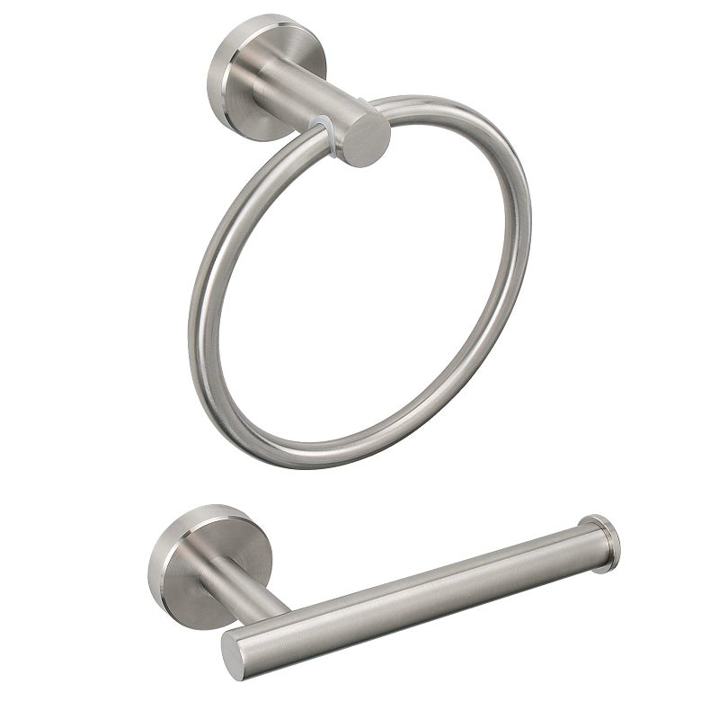 Siyzda Bathroom Hardware Set 2 Pieces Towel Ring and Toilet Paper Holder 304 Stainless Steel Hand Towel Holder and Towel Hanger Wall Mounted Brushed Nickel