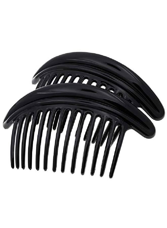 CAMILA Paris Mp978/2 French Hair Side Combs Large 65 Inch Black Curved Flexible Durable Cellulose Hair Combs Strong Hold Hair Clips For Women No Slip Styling Girls Hair Accessories Made In France - Image 2