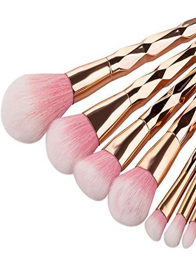 ستارت مايكرز مجموعة فرش مكياج من الألياف الصناعية بمقبض ماسي وذيل سمكة من ستارت ميكرز، مناسبة لكريم الأساس وظلال العيون - 11 قطعة - Image 3