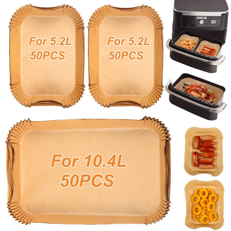 BYKITCHEN Air Fryer Liners for Ninja Foodi Flex Drawer AF500UK 104L 150Pcs Air Fryer Accessories Large Air Fryer Parchment Paper Liners Compatible for Cosori Dual Blaze 10L  Instant 85L
