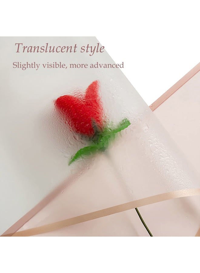 iMXPW Wikmily 100 Sheets Flower Wrapping Paper Pure Color Flower Bouquet Wrapping Paper Waterproof Florist Bouquet with 3 Ribbons for Bouquets DIY Crafts Packaging Bouquet, 22.8x22.8 inch (10 Colors) - Image 2