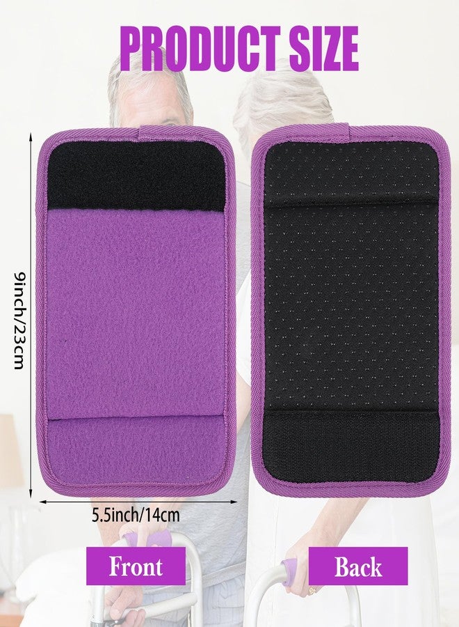 Thrymme 2 Pack Walker Handle Cushions, Non-Slip Polyester Walker Handle Pads for Rolling Walkers & Rollators, Soft Grip Covers (Purple, 9x 5.5 Inches) - Image 2