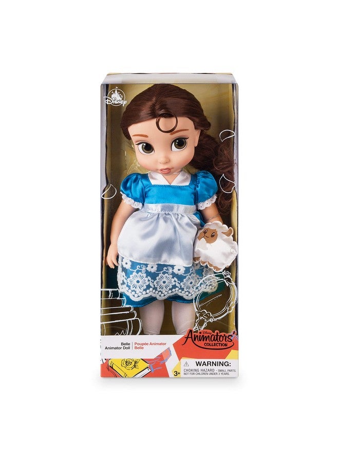 Disney store دمية بيل من مجموعة رسامي ديزني بطول 16 بوصة من فيلم الجميلة والوحش مع خروف، قابلة للتحريك بالكامل، فستان ساتان - للأعمار 3 سنوات فما فوق - Image 4