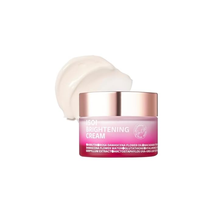 ISOI Rose Cream with Arbutin, Glutathione, 5 Types Hyaluronic Acid & Ceramide, Hydrating Face Moisturizer for Radiance & Uneven-Looking Tone, Korean Skin Care (1.86 fl oz, 55ml)