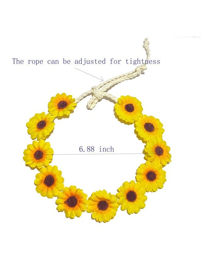 ZYOUNG 2 Pcs Fashion Flower Headband Sunflower Hair Wreath Festival Hair Band Bridal Headpiece - Image 4