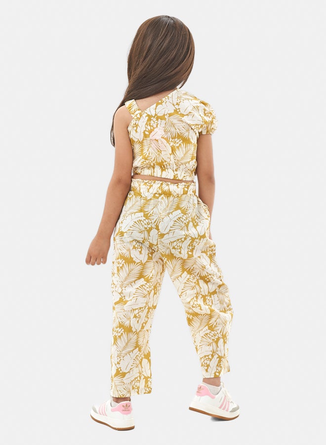 لوفلي لاند طقم بلوزة وبنطال بناتي بطبعة زهور - Image 2