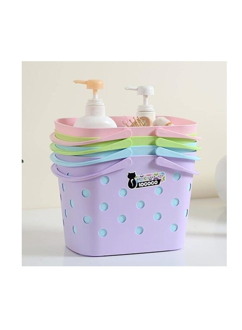 Uaejj Storage Basket, Bathroom Basket, Shower Basket Caddy Tote Bag, Portable Shower Basket With Handles, Storage Organizer Basket, (Pink) - Image 2