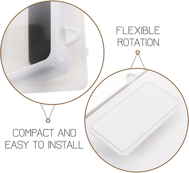 Waterproof Bathroom Phone Holder with 360° Rotating Wall Mount, Sensitive Touchscreen Shower Phone Case Stand for Hands-Free Video and Music, White Cartoon Design - Image 3