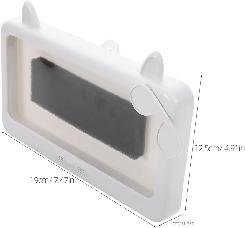 Waterproof Bathroom Phone Holder with 360° Rotating Wall Mount, Sensitive Touchscreen Shower Phone Case Stand for Hands-Free Video and Music, White Cartoon Design - Image 2