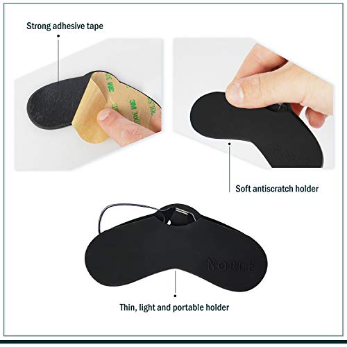 Noble Pack Noble Ultra Slim and Flat Reading Glasses Thin and Flexible Armless (2 Pairs) Enhanced Comfort Nose Rest, Armless Pocket Size Readers with 2 Stick-on Silicone Case Holder (Black, +1.00) - Image 4
