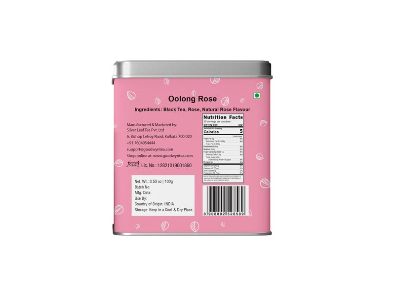 Goodwyn Oolong Rose Tea (100g) - Loose Leaf Assam Tea with Real Rose Petals | Caffeine-Free | Supports Digestion, Relaxation & Skin Health | Export Quality | Trusted by 1000+ Hotels | Reusable Tin Can - Image 4