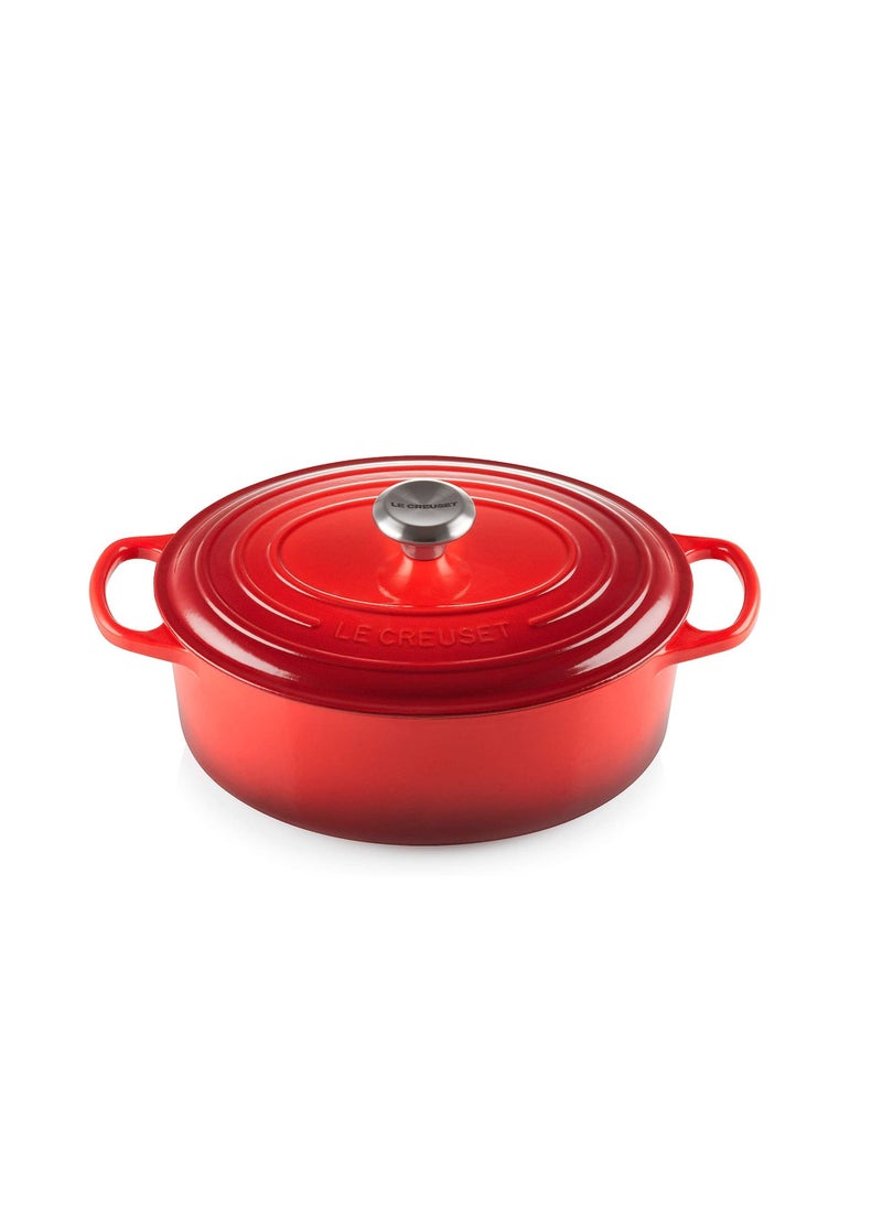 Le Creuset - Le Creuset Signature Cerise Cast Iron 25cm Oval Casserole - Image 1