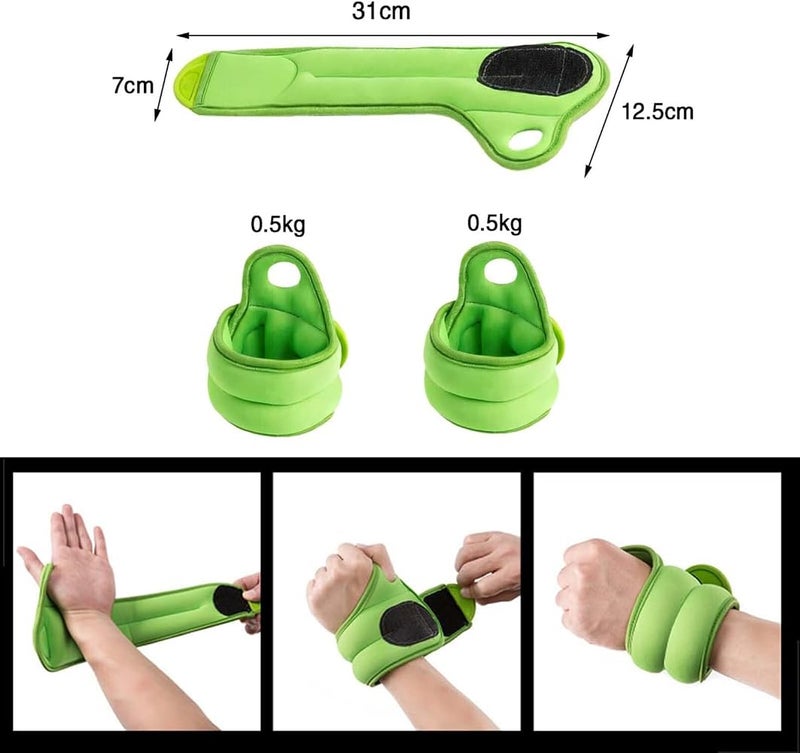 ALMEKAQUZ 2PCS Wrist Thumb Sandbags (0.5kgx2), Invisible Weight Bearing Sandbag, Hand Arm Wrist Weights with Adjustable Strap for Walking, Jogging, Gymnastics, Aerobics - Image 2