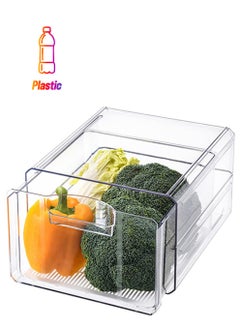 Hihonor Storage Box,Refrigerator Storage Box,Single Layer Pull-Out,Stackable Food Box,Safe Material,Suitable for Organizing Food/Cosmetic/Toys  - Image 1