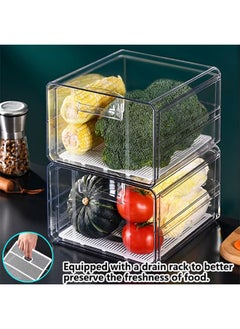 Hihonor Storage Box,Refrigerator Storage Box,Single Layer Pull-Out,Stackable Food Box,Safe Material,Suitable for Organizing Food/Cosmetic/Toys  - Image 3