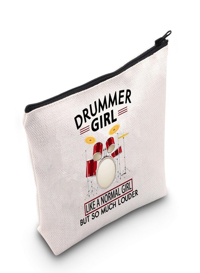 PLITI Drummer Girl Gift Drumming Gift Drum Player Gift Drummer Girl Like a Normal Girl But So Much Louder Drummer Makeup Bag (drummer girl bag) - Image 1