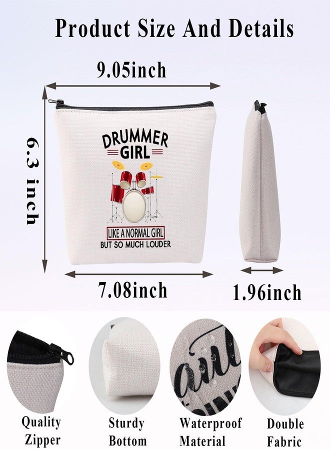 PLITI Drummer Girl Gift Drumming Gift Drum Player Gift Drummer Girl Like a Normal Girl But So Much Louder Drummer Makeup Bag (drummer girl bag) - Image 2