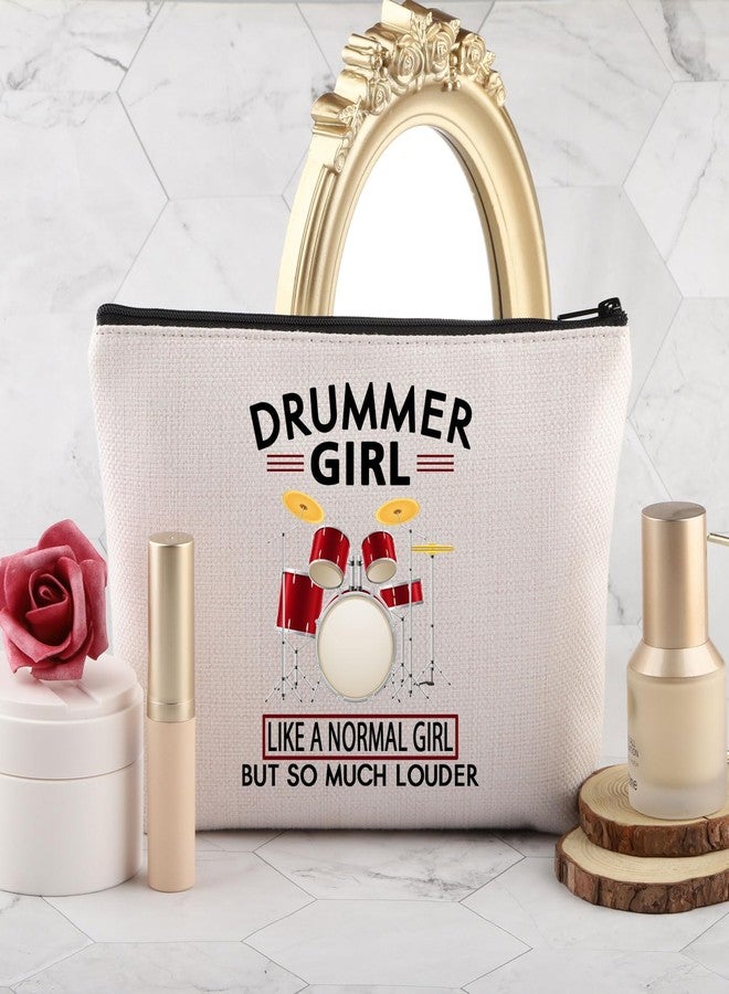 PLITI Drummer Girl Gift Drumming Gift Drum Player Gift Drummer Girl Like a Normal Girl But So Much Louder Drummer Makeup Bag (drummer girl bag) - Image 5