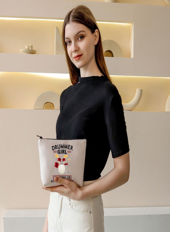 PLITI Drummer Girl Gift Drumming Gift Drum Player Gift Drummer Girl Like a Normal Girl But So Much Louder Drummer Makeup Bag (drummer girl bag) - Image 4
