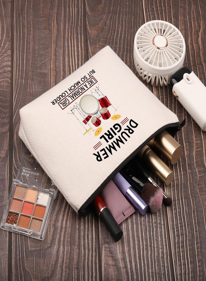 PLITI Drummer Girl Gift Drumming Gift Drum Player Gift Drummer Girl Like a Normal Girl But So Much Louder Drummer Makeup Bag (drummer girl bag) - Image 3