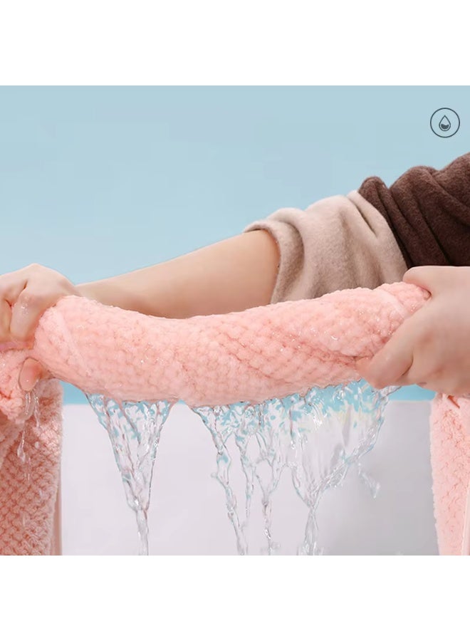 Quick-Dry Absorbent Bath Towel- Professional Sports Swimming Hot Spring Gym Use in Winter Polyester Material Pink 140x70cm - Image 3