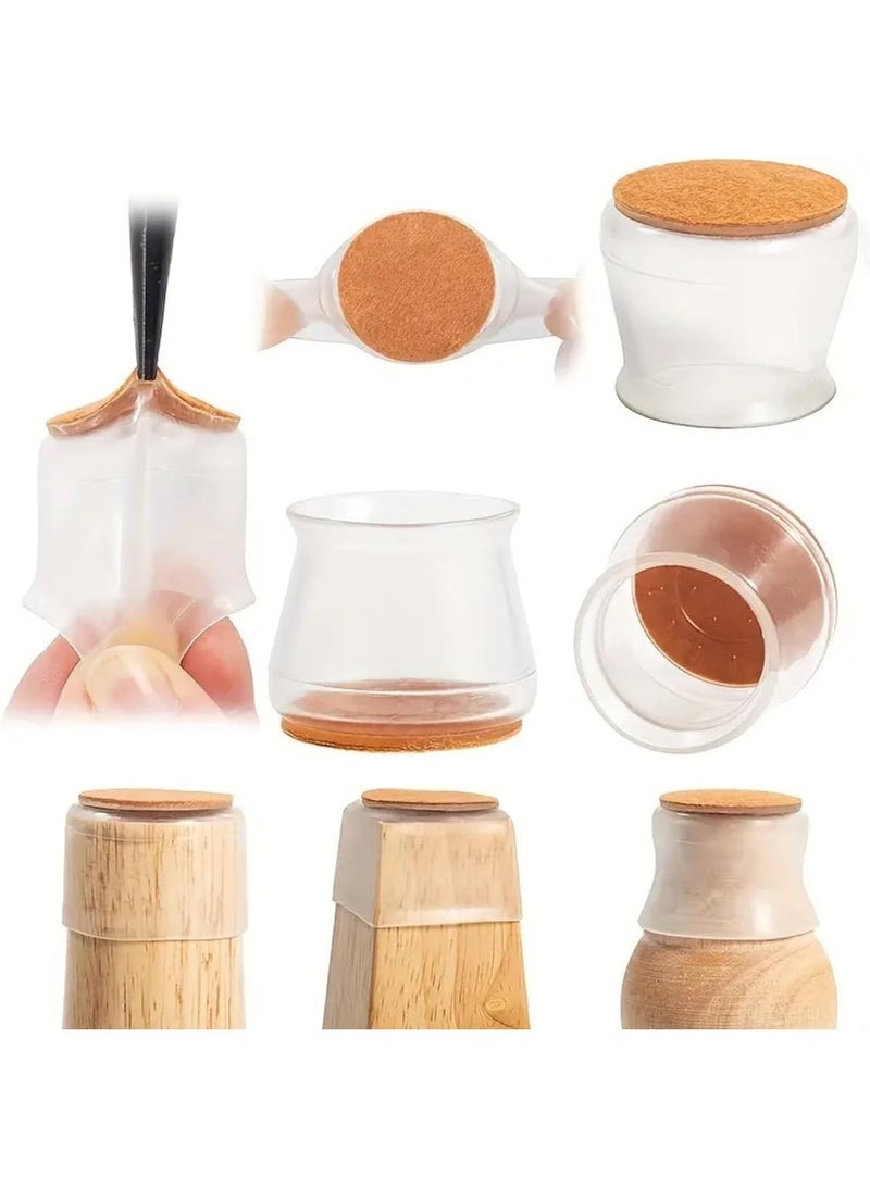 راكو واقيات أرجل كراسي راكو، وسائد لباد مانعة للانزلاق، وأغطية شفافة لقاعدة الطاولة المستديرة، وحماية للأرضية - Image 1