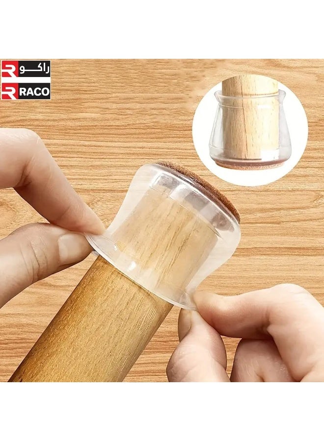 راكو واقيات أرجل كراسي راكو، وسائد لباد مانعة للانزلاق، وأغطية شفافة لقاعدة الطاولة المستديرة، وحماية للأرضية - Image 4