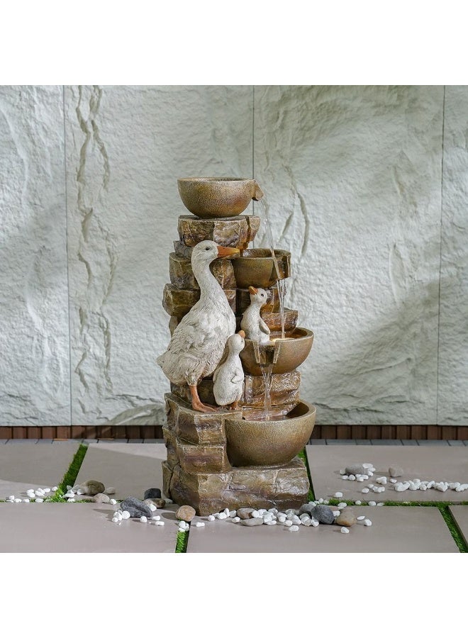 DANUBE HOME Duck Fountain – Charming Decorative Water Feature for Garden, Patio & Balcony – Durable Outdoor Fountain with Gentle Water Flow & Realistic Duck Design – Home & Landscape Décor - Image 1