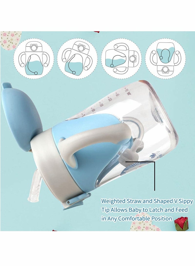 كاست ويف Sippy Cup for Baby 6-12 Months, Spill-Proof Sippy Cup, Straw for Kids Water Bottle with Soft Silicon Spout Cup for Toddlers,BPA Free, 300ml,Spill Leakproof Plastic Drinking Bottle with Handle - Image 4