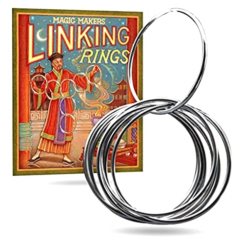 Magic Makers Linking Rings Small 4 Inch Set of 8 Rings with Online Learning - Image 1