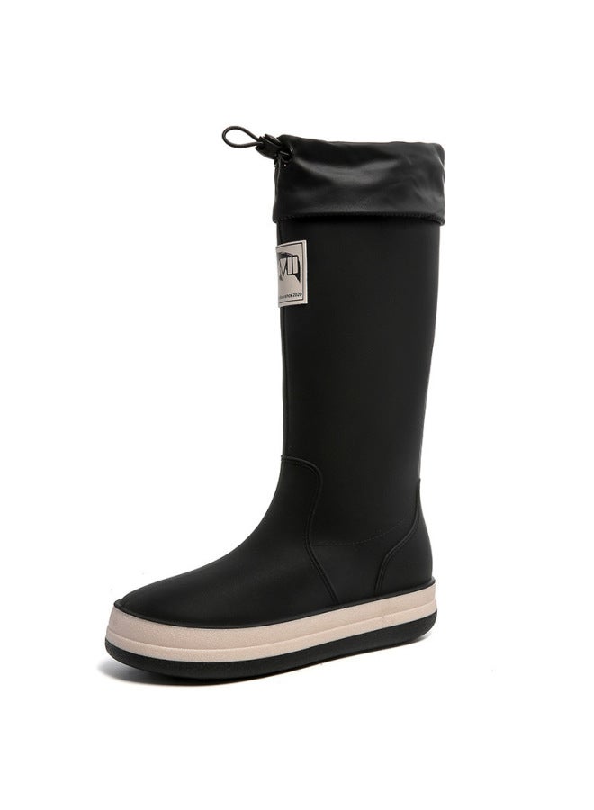Parent-child High-top Rain Boots For Men And Women, Fashionable Fishing Shoes, Non-slip Waterproof Shoes, Couple Work Rubber Shoes, Warm Children's Rain Boots