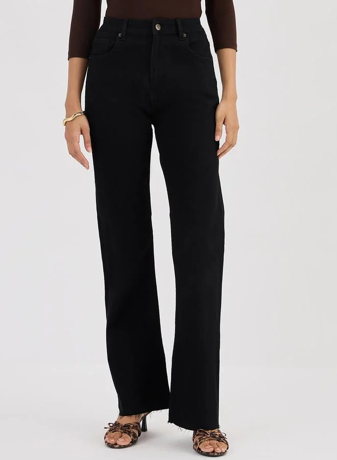 Black Mid-Rise Bootcut Jeans