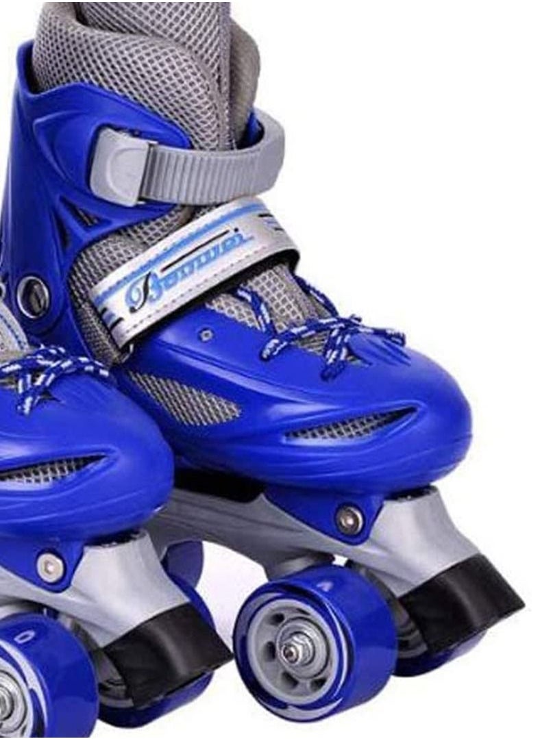 LIMOS - Roller Skates Shoes Double Rows 4 Wheels with Adjustable Size AREA for Boys And Girls (Blue M(35-38)) - Image 1