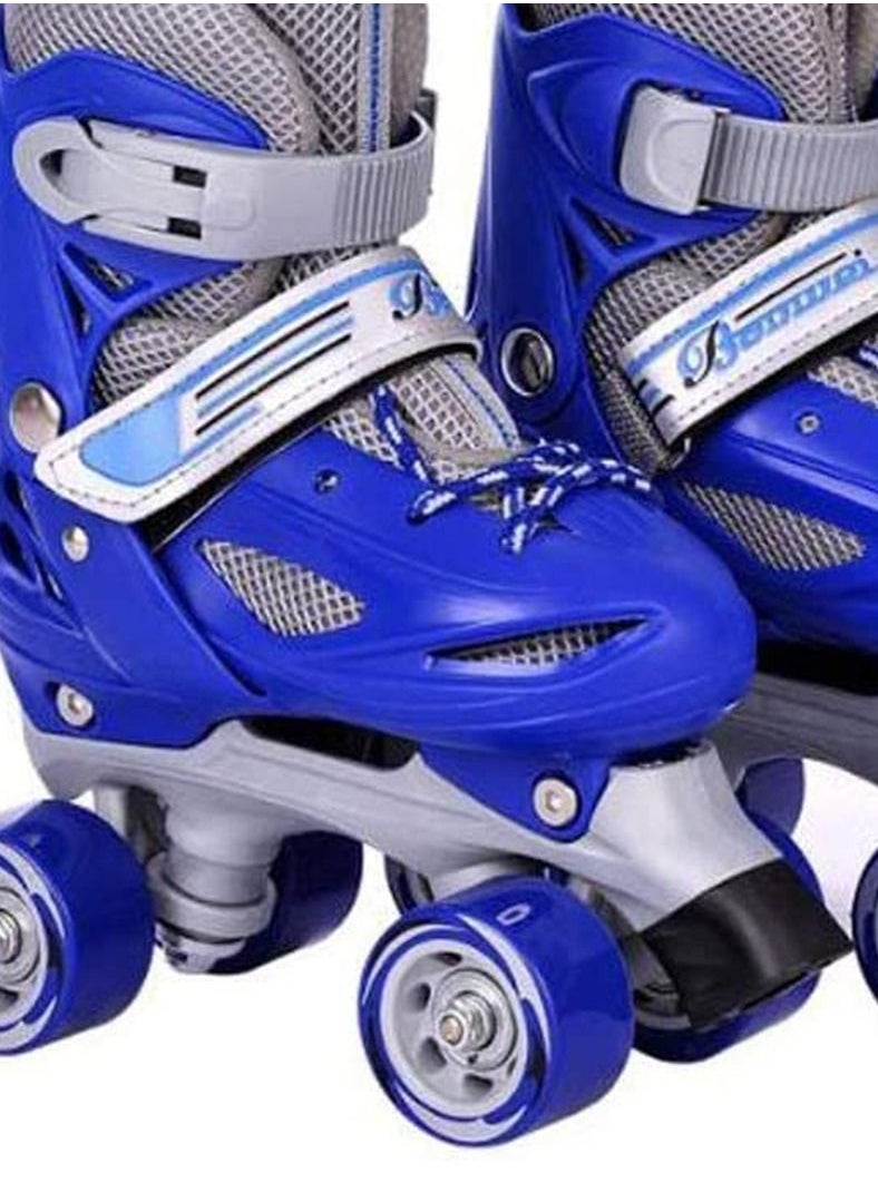 LIMOS - Roller Skates Shoes Double Rows 4 Wheels with Adjustable Size AREA for Boys And Girls (Blue M(35-38)) - Image 1