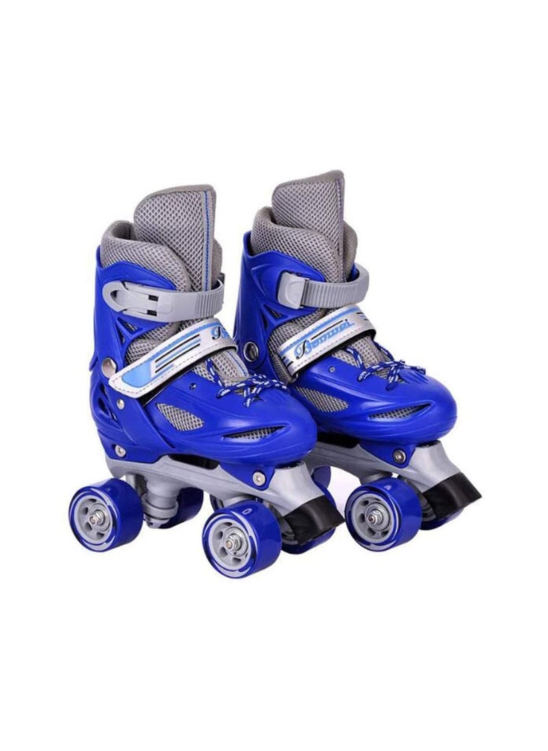 LIMOS - Roller Skates Shoes Double Rows 4 Wheels with Adjustable Size AREA for Boys And Girls (Blue M(35-38)) - Image 1