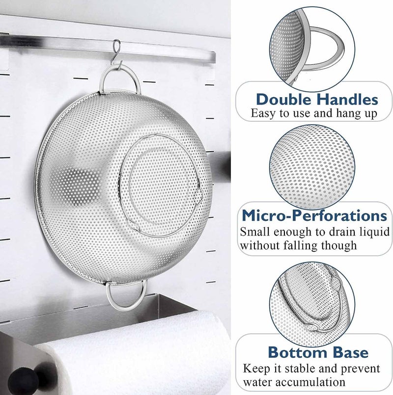 TGOPIT Stainless Steel Food Colander Vegetable Drainer Dipping Bowl Sink Washing Basket Multifunctional Soup Pot Strainer for Kitchen PastaVegetableRiceFruitFood Dishwasher Safe - Image 2