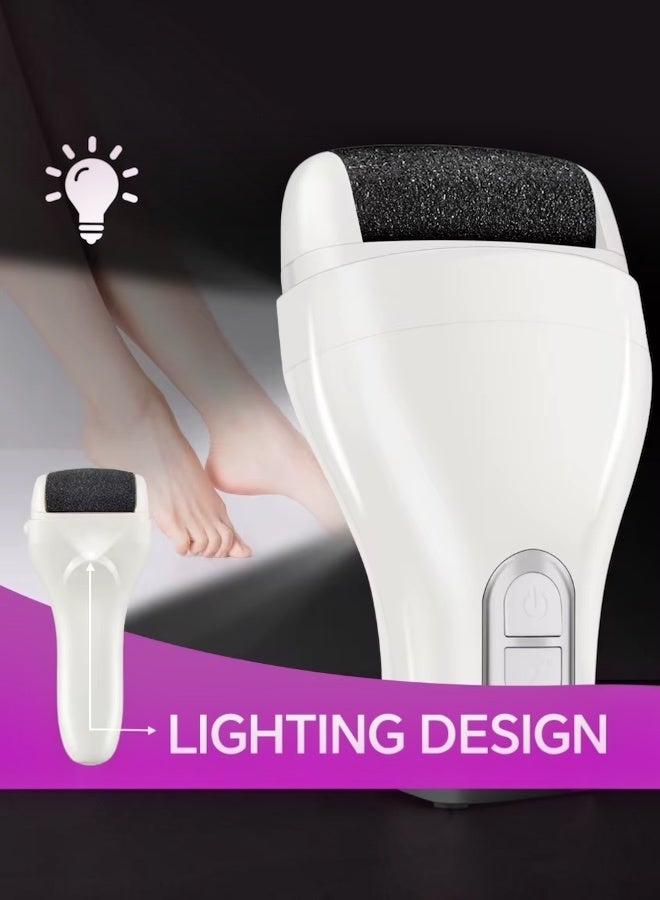 Lifenpure Rechargeable Electric Callus Remover for Feet Pedicure Foot Scrubber And Dead Skin Remover Tool Smooth And Soft Feet Care White - Image 3