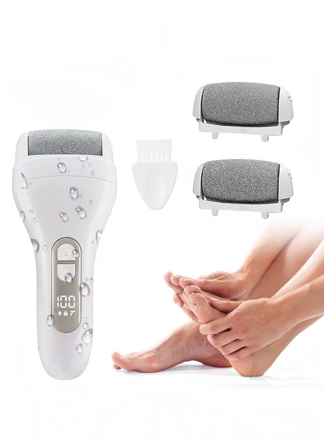 Lifenpure Rechargeable Electric Callus Remover for Feet Pedicure Foot Scrubber And Dead Skin Remover Tool Smooth And Soft Feet Care White - Image 4