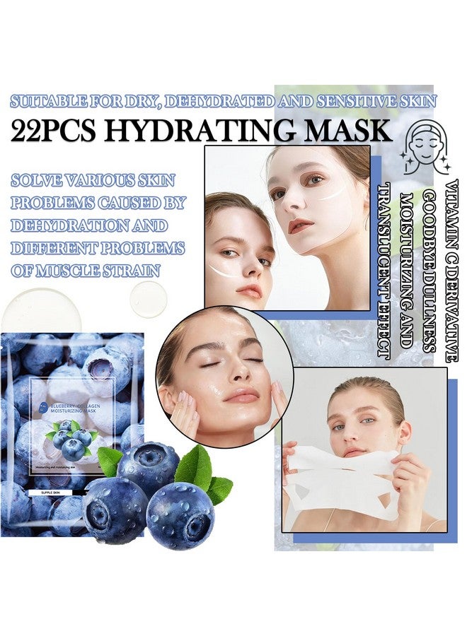 LZYLLS 22 Pack Sheet Face Mask Set,Moisturizing Long Lasting Facial Sheet Masks Combo,Hydrating Face Masks for All Skin Types - Image 2
