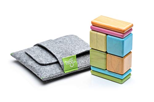 Tegu 8 Piece Tegu Pocket Pouch Magnetic Wooden Block Set Tints - Image 1