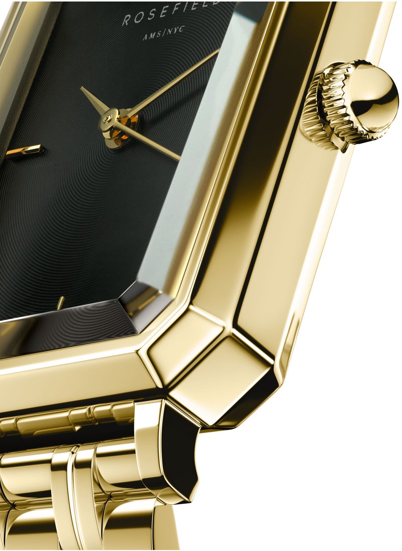 RoseField Rosefield Octagon Black Sunray Steel Gold Women Watch - OBSSG-O47  - Image 2