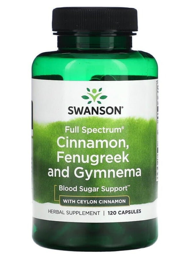 SWANSON Full Spectrum Cinnamon, Fenugreek & Gymnema 120 Caps - Image 1