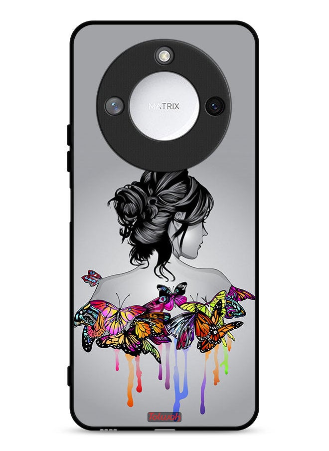 Tolwak Honor X9c Smart 5G Protective Case Cover Butterflies And Girl Abstract Art  - Image 1