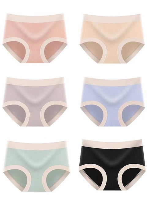 Zeemey 6 قطع ملابس داخلية نسائية بدون خياطة محببة بدون عرض سراويل داخلية غير مرئية قابلة للتنفس ملابس داخلية بيكيني ناعمة قابلة للتمدد